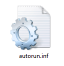 Файл autorun.inf с помощью которого происходит автозапуск вируса с флешки